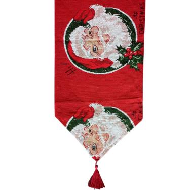 Imagem de Trilho/Caminho de Mesa Natalino Papai Noel Tecido Gobelem - 180x33cm saldão