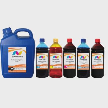 Imagem de Kit 6 Recarga Tankfull Para Epson R290 R270 R390 RX590 - Epson 082 de 500ml Black e 100ml Color