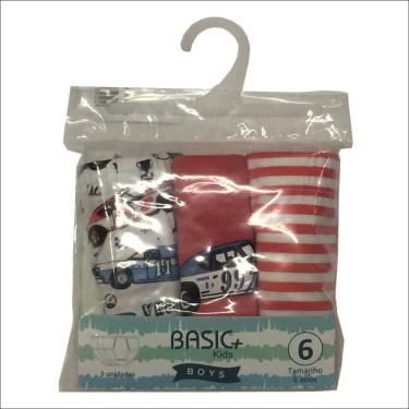 Imagem de Kit com 3 cuecas infantis slip basic + 4 anos cars
