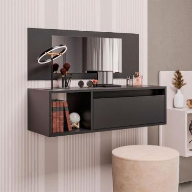 Imagem de Penteadeira Camarim Potaro com Nicho Decorativo Preto G96 - Gran Belo