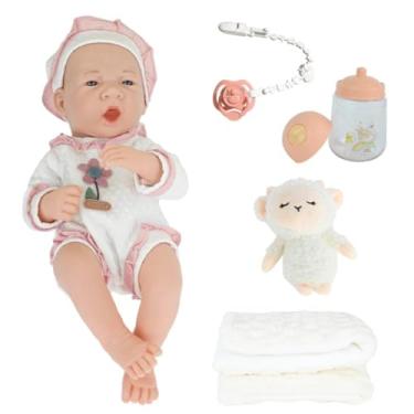 Imagem de DM Toys, Boneca Bebê Reborn Realista Vinil Menina 35cm Com Acessórios