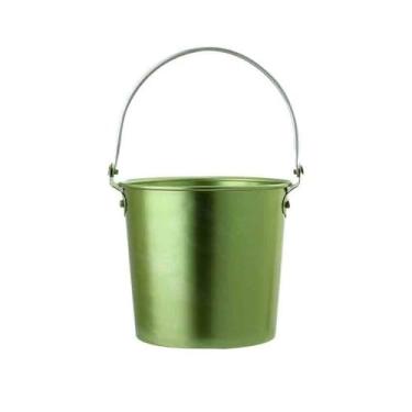Imagem de Balde de Gelo Balde de pelota de gelo galvanizado, mini balde de gelo portátil, balde de gelo criativo para bar Refrigerador de Vinho(Green)