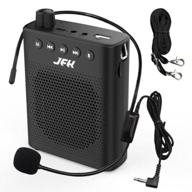 Imagem de JFH Amplificador De Voz Para Professores, Mini Amplificador De Voz Com Microfone Com Fio, Sistema De Fone De Ouvido Com Alto-Falante Megafone Portátil Para Ensino E Conversação, Suporte Para Reprod