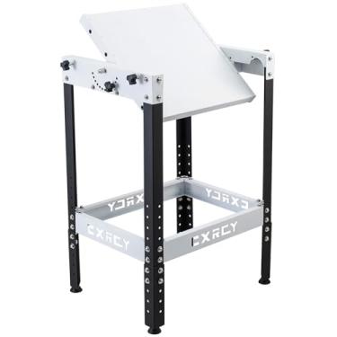 Imagem de CXRCY Mesa De Bancada Flip Top Com Rolos Para Máquinas Bolt Two, Suporte Ferramentas 24,8" X 20" 4 Almofadas Borracha Niveladoras, Flipping Altura Ajustável, Bancad