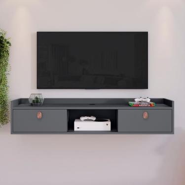 Imagem de Rack Suspenso Multifuncional Sala ou Quarto Decoração Nicho 2 Portas P