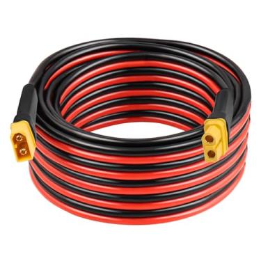 Imagem de Kimbluth Cabo de extensão XT60 10AWG 2 3 5 10 15 20 25 30 35 40 50 75 100FT XT60 conector fêmea para macho para estação de energia portátil painel solar RC bateria