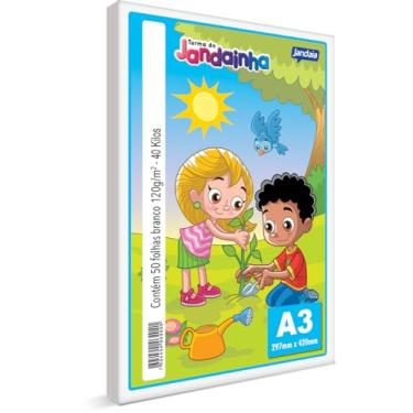 Imagem de Jandaia Papel Sulfite A3 Branco 120g, Turma do Jandainha, Pacote com 50 Folhas, a cobertura puede variar