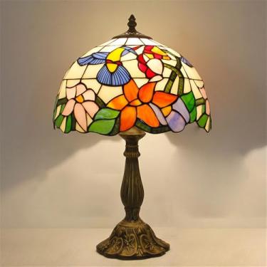 Imagem de Lâmpada de mesa vintage americana LED Luxo Criatividade Sala de estar Estudo Quarto Lâmpada de cabeceira Villa Hotel Cor Vidro Mesa Luz (Estilo 32)