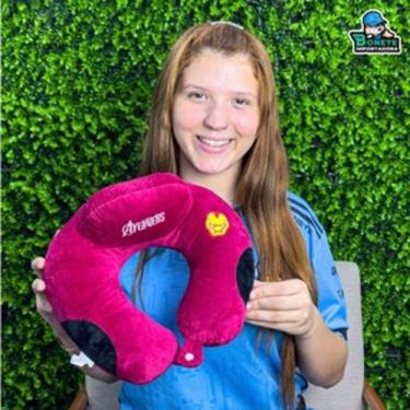 Imagem de Apoio de Pescoço Bordado  Conforto Ergonômico, Lavável e Antialérgico!