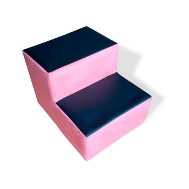 Imagem de Escada Com Degraus Para Estética Veludo Rosa Chiclete - In9 Decor