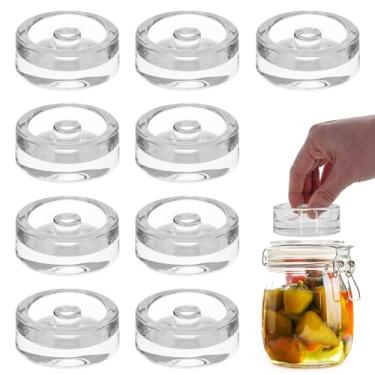 Imagem de Conjunto de 9 peças de peso de vidro de fermentação de boca larga com fácil aderência, perfeito para fabricação caseira, decapagem, conservas, frutas fermentadas, chucrute, quimchi e muito mais. (9)