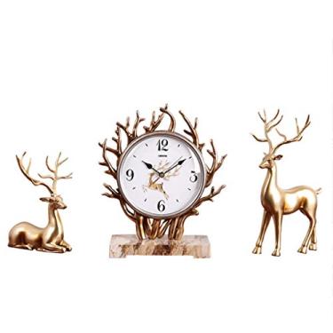 Imagem de Relógio de Mesa Sala de Estar Ornamento Nórdico Relógio Estilo Europeu Relógio Minimalista Moderno Criativo Mudo Desktop Relógio de Mesa para Casa (Cor: B) (A)