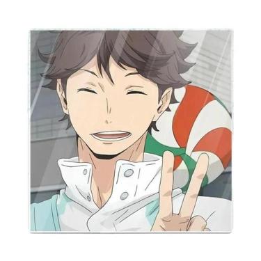 Imagem de Tapete de Copo Acrílico Haikyuu Oikawa Tooru (10cm) - Porta-Copos Redo