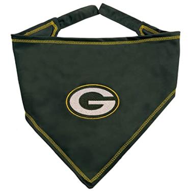 Imagem de Bandana NFL Green Bay Packers TIE, pequena/média. Babador de bandana para cães para gatos e animais de estimação. O melhor dia do jogo, bandana de festa