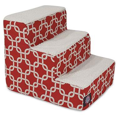 Imagem de Escadas portáteis para animais de estimação da Majestic Pet Products Red Links Steps para gatos e cães