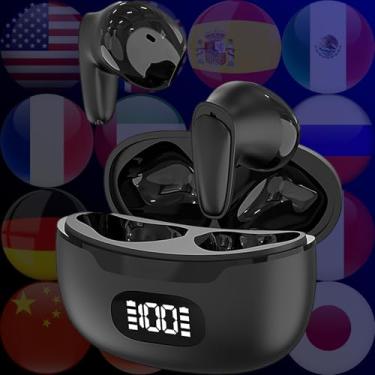 Imagem de HALCONTORNO Fones de ouvido de tradução B28 - Dispositivo tradutor de idiomas, Traductor de Voz Instantaneo, tradutor de fone de ouvido de voz instantânea em tempo real, Audífonos Traductores de