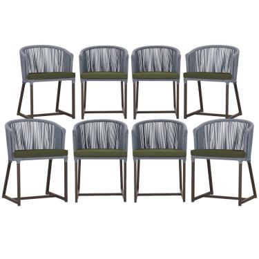 Imagem de Mesa com 4 Cadeiras de Jantar Roma 100cm e Noronha em Aluminío