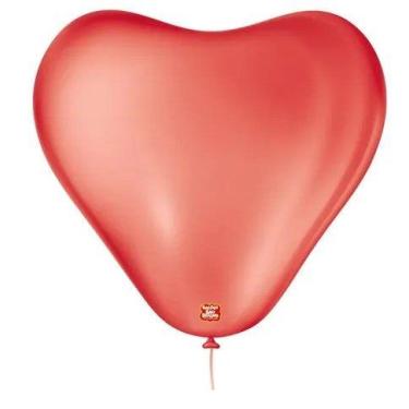 Imagem de Balao coracao 6 c/50 vermelho quente sao roque - são roque