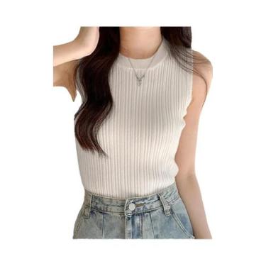 Imagem de Colete Feminino de Malha Sem Mangas - Decote em O - Estilo Y2K Casual,
