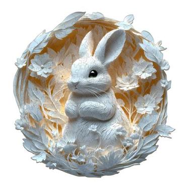 Imagem de Quebra-cabeça de madeira KAAYEE 3D Vision Effect Paper Rabbit 200 unid