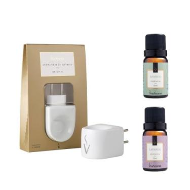 Imagem de Kit Aromatização – Difusor Elétrico Porcelana Bivolt + Essências Lavanda e Bamboo 10 ml
