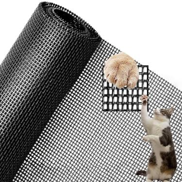 Imagem de Tela de reposição para janela à prova de animais de estimação, ajustável, espessa, fibra de vidro, rede de malha para cães e gatos para varanda de pátio, porta deslizante (122 cm x 254 cm)