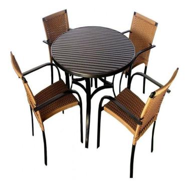 Imagem de Mesa e Cadeiras Ascoli Para Jardim, Área externa, Churrasqueira Trama