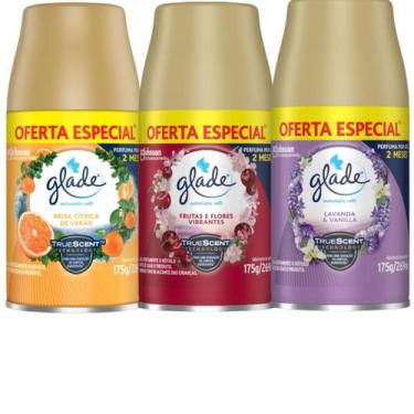 Imagem de Combo Odorizador de Ambiente Glade Refil Automatic 269ml, Laranja/Verm