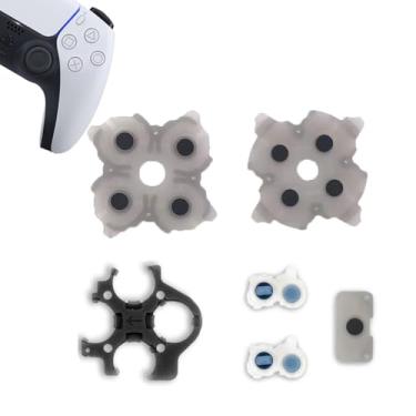Imagem de MYPUQIAO Conjunto De Almofadas Borracha Condutivas Silicone Para Substituição Controles Playstation 5 E Ps5, Peças Bdm-030 Dualsense L1 R1 L2 R2, Peça Reparo Troca Botões Teclado (3.0)