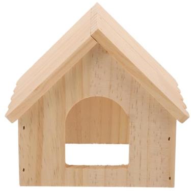 Imagem de POPETPOP Stump Porquinho-da-índia esconderijo hamster casa de madeira com janelas natural pequena cabana esconderijo gaiola para mastigar animais de estimação grande cabana de brincar para furões