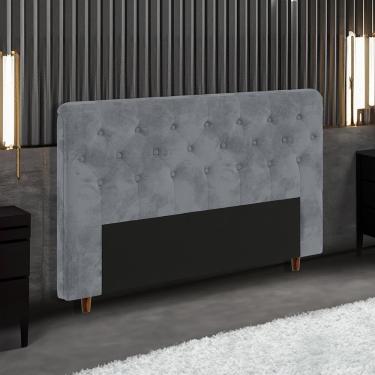 Imagem de Cabeceira para Cama Box King Size Portobel Marcela com Revestimento em Suede