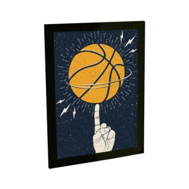 Imagem de Quadro Decorativo Basquete Bola Girando Drible