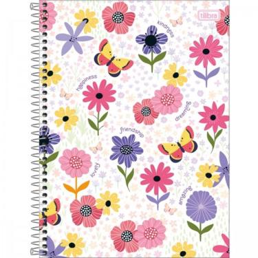 Imagem de Caderno Espiral Grande Univ. Flores 10 Matérias Charme Floral 160 Folhas - Tilibra