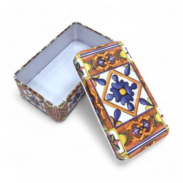 Imagem de Porta Tarô Estojo Baralho Tarô Em Metal Colorido 12x7