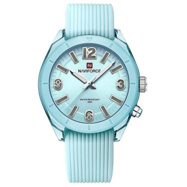 Imagem de Relógio De Pulso Feminino Quartzo Pulseira Silicone à Prova D´água Casual Analógico Azu...