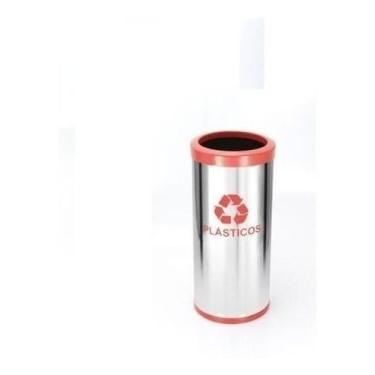 Imagem de Lixeira Em Aço Inox 22L Coleta Seletiva Com Aro Plastico - JSN
