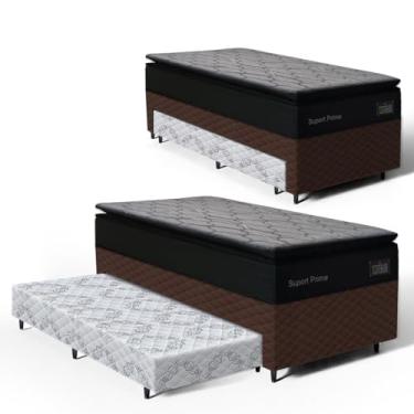 Imagem de Cama Box com Colchão de Espuma D45 Pillow Top Suport Prime + Auxiliar de Espuma Unique Solteiro 88cm