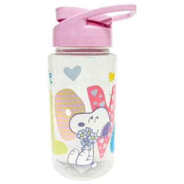 Imagem de Garrafa Garrafinha De Água Infantil Squeeze Snoopy Love 500ml Plástica