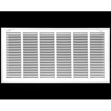 Imagem de Grade de filtro de ar de retorno de aço de 81,2 cm x 30,5 cm para filtro de 2,5 cm – abas de plástico fáceis para rosto/porta removível – Capa de duto HVAC – Face plana estampada – Branco [Dimensões externas: 83,75 L X 13,75h]