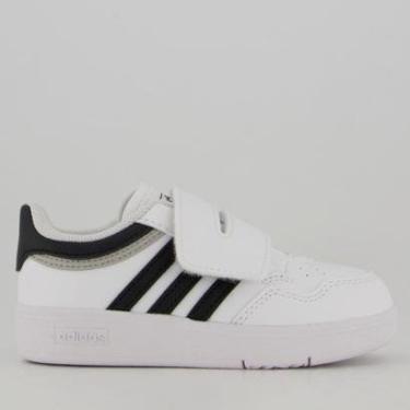 Imagem de Tênis Adidas Hoops 4.0 CF Kids Branco e Preto-Unissex