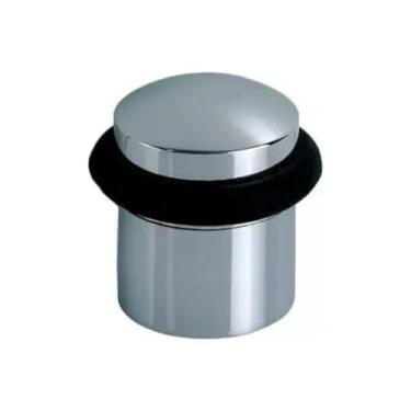 Imagem de Batedor Amortecedor de Porta Piso Chão Polido Brilhante Com Anel de Borracha Metal Aluminio Maciço