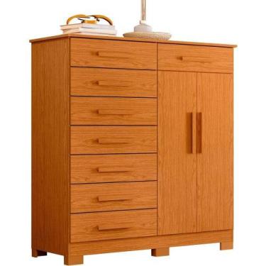 Imagem de Cômoda Sapateira Alta Julieta 8 Gavetas 2 Portas Cinamomo - ALBATROZ M