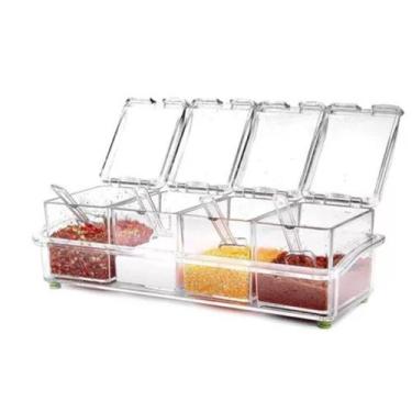 Imagem de Porta Condimento Organizador Tempero Acrílico Cozinha - Comercialmarco