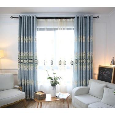 Imagem de Cortinas VOGOL personalizadas de chenille simples Jacquard Blackout