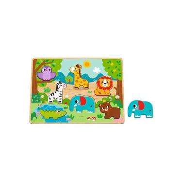 Imagem de Hi Pando Brinquedo Educativo Madeira Encaixe Selva