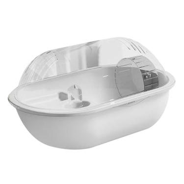 Imagem de WeiLaiKeQi Gaiola para hamster anão, exercícios, brincadeiras, ventilação, roda de corrida com garrafa de água para planadores de açúcar, gerbilos, ouriços, Cinza