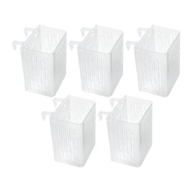 Imagem de Ioensy 5x Suporte para plantas de aquário com ganchos, clipe de parede, suporte para plantas aquáticas, rede de malha para aquáticas, vasos para aquários de, Claro