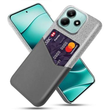 Imagem de Capa para Xiaomi Redmi Note 14 5G,Tela e tampa de couro PU,Antideslizante,360°cobertura completa à prova de choque com 1 slot de cartão atrás,Prevenção de queda-Gray