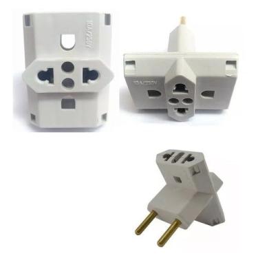 Imagem de Adaptador Benjamin T Universal, 3 Saídas, 10A/20A, 250V, Compatível com NBR 14136