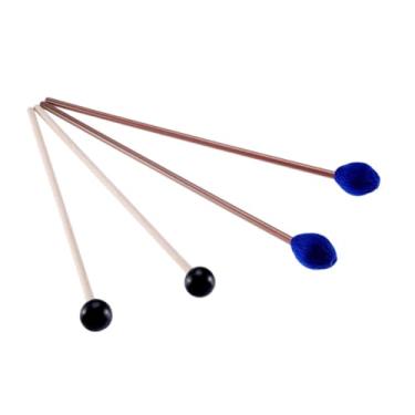 Imagem de Milageto Kit de 4 baquetas de marimba com cabo de madeira para amantes da música vibrafone